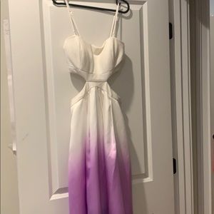 DECODE 1.8 WHITE/PURPLE OMBRÉ PROM DRESS